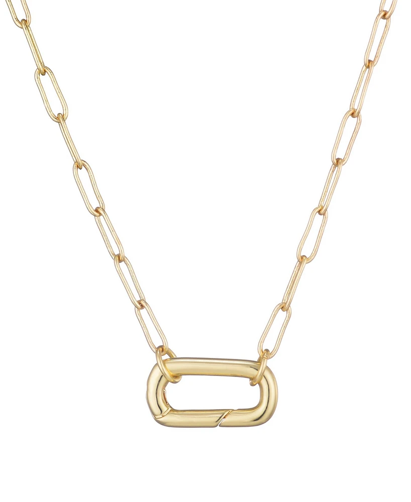 Adornia Gold Plated Lock Pendant Necklace