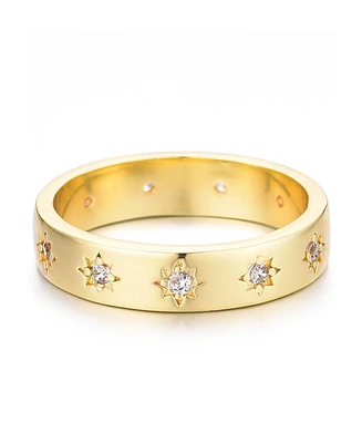 Adornia Gold Cubic Zirconia Stars Band Ring