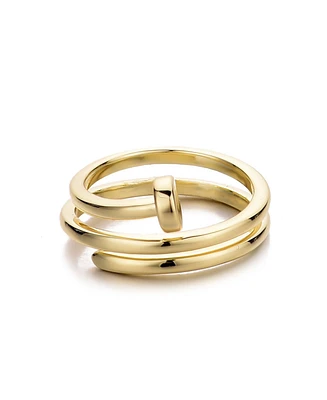 Adornia Gold Nail Double Wrap Ring