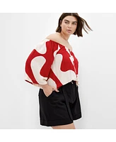 City Chic Plus Maiya Print Top