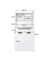 Streamdale Furniture White Buffet Cabinet with Hutch