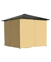 Streamdale Furniture10'x10' Hardtop Gazebo, Aluminum Frame, Netting & Screens