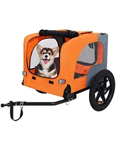 Heavy Duty Collapsible Pet Bike Trailer - Orange