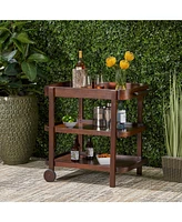 Streamdale Furniture Wood Bar Cart - Mahogany