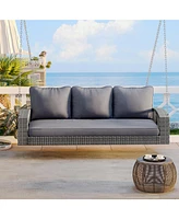 Streamdale Furniture 69" Wicker Porch Swing with Cushions & Chains