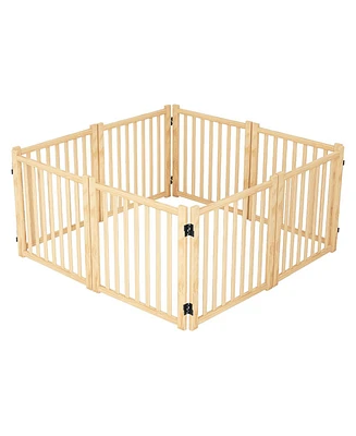 Wooden Freestanding Pet Gate - 8 Panel 31"H