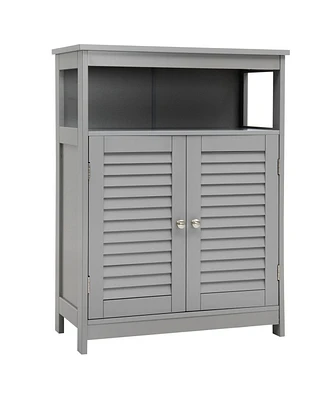 Volenca Wood Freestanding Bathroom Storage Cabinet with Double Shutter Door