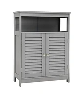 Volenca Wood Freestanding Bathroom Storage Cabinet with Double Shutter Door