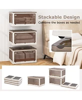 Volenca 3-Pack Stackable Storage Bins with Lids with 5 Opening Ways
