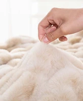 Battilo Luxurious Reversible Rabbit Faux Fur Throw, 60" x 80"