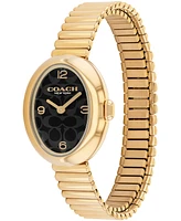 Coach Women's Sammy Gold Tone Stainless Steel Bracelet Stretch Watch, 22.5mm