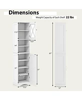 Volenca 67 Inch Tall Bathroom Cabinet Freestanding Storage Cabinet with 5 Adjustable Shelves