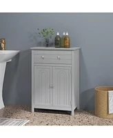 Volenca 2-Door Freestanding Bathroom Cabinet with Drawer and Adjustable Shelf