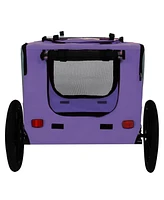 Heavy Duty Pet Bike Trailer - All-Terrain Wheels - Purple
