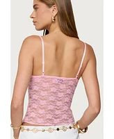 Edikted Women's Eira Sheer Lace Tank Top
