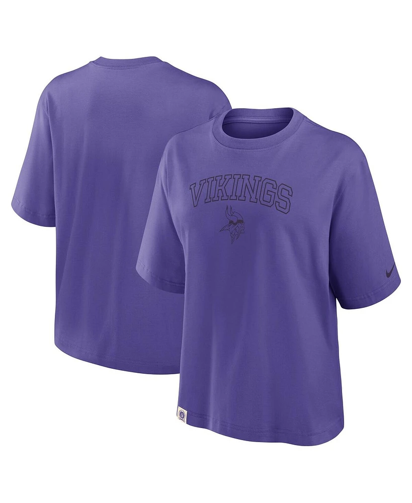 Nike Women's Purple Minnesota Vikings Glory Arch Boxy T-Shirt