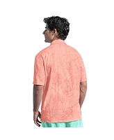 Margaritaville Men's Coral Baltimore Orioles Linen Party Button-Up Shirt