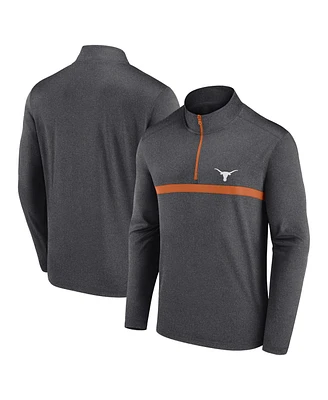 Fanatics Unlabeled Men's Heather Charcoal Texas Longhorns Head to Quarter-Zip Sweatshirt