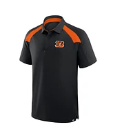 Fanatics Men's Black Cincinnati Bengals Back Around Raglan Polo Shirt