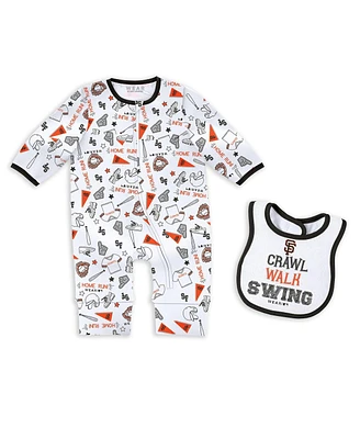 Wear by Erin Andrews Baby Boys and Girls San Francisco Giants Sleep Play with Bib Set