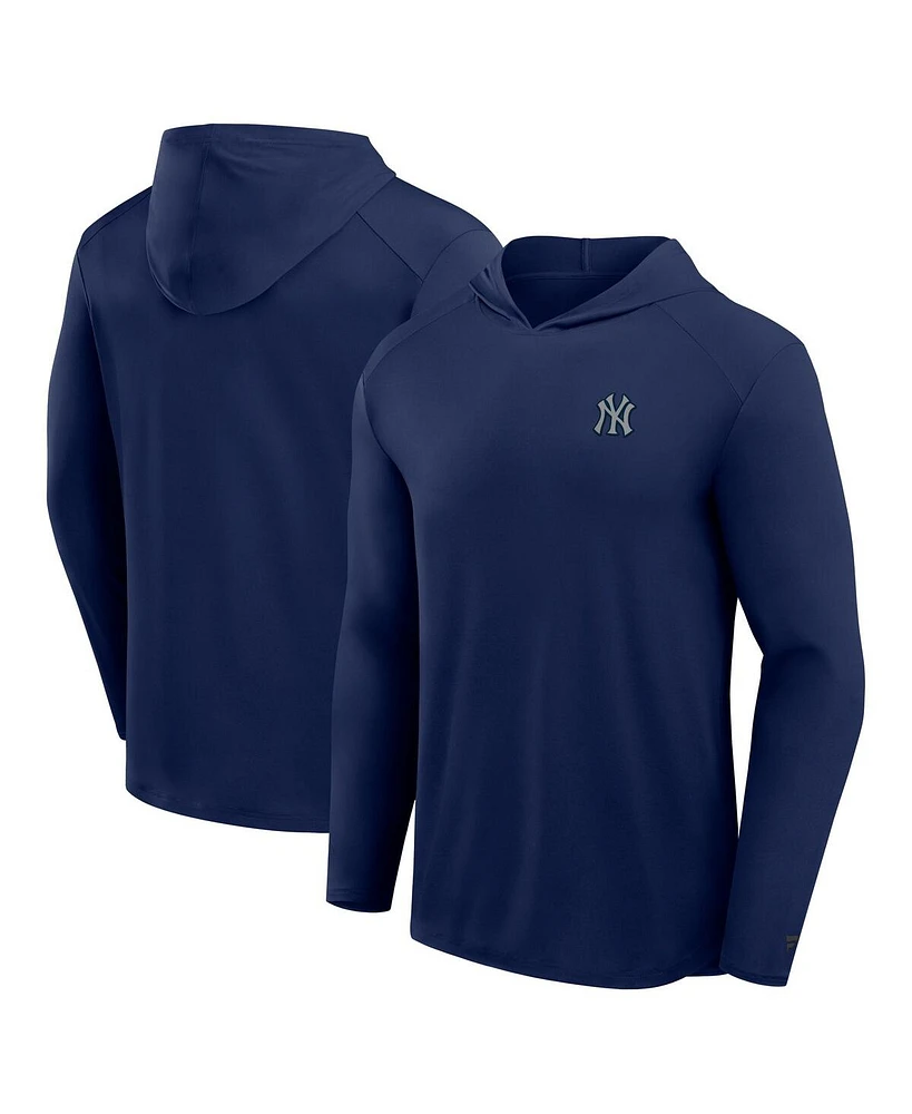 Fanatics Men's Navy New York Yankees Front Office Power Mono Long Sleeve Hoodie T-Shirt