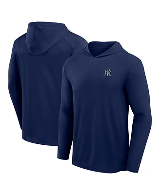 Fanatics Men's Navy New York Yankees Front Office Power Mono Long Sleeve Hoodie T-Shirt