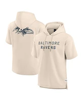 Fanatics Men's Cream Baltimore Ravens Elements Future Ground Lettering Short Sleeve Pullover Hoodie