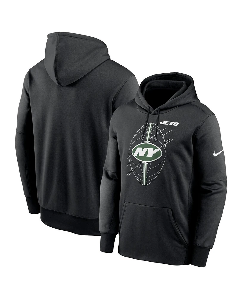 Nike Men's Black New York Jets Performance Fleece Pullover Hoodie