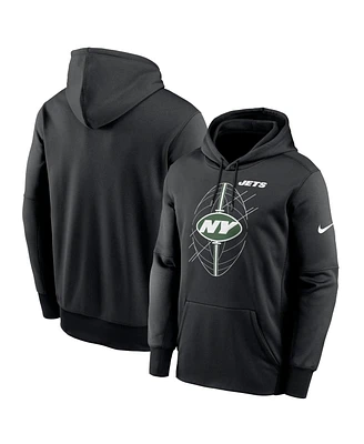 Nike Men's Black New York Jets Performance Fleece Pullover Hoodie