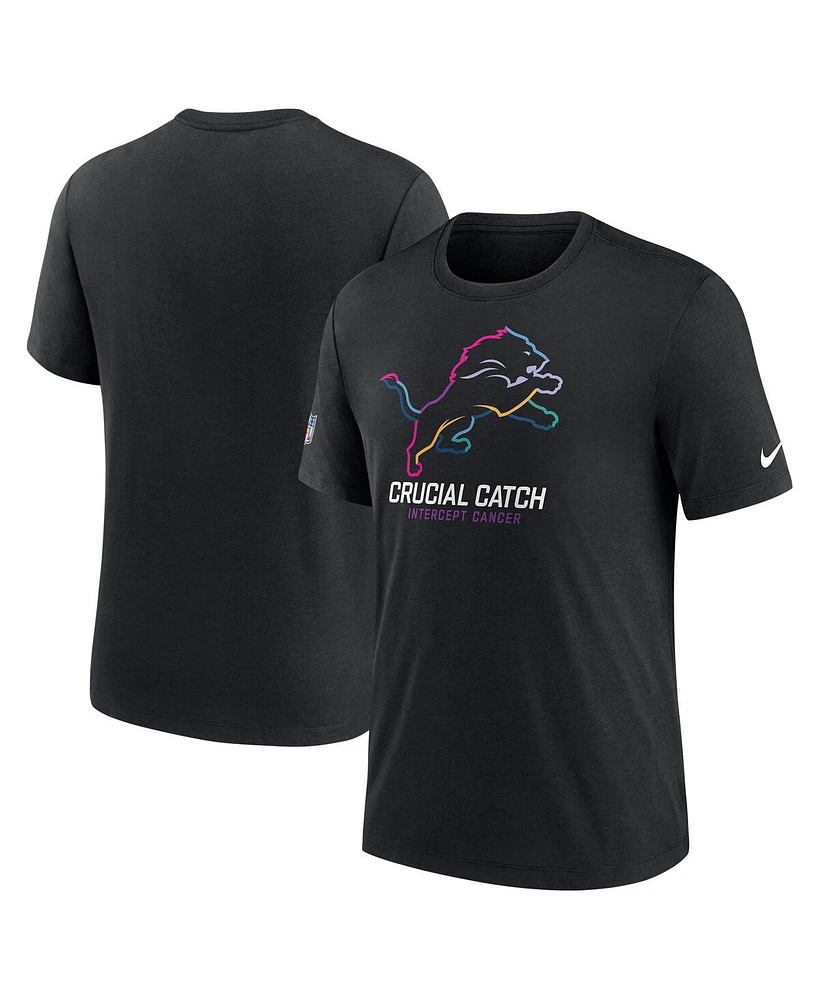 Nike Men's Black Detroit Lions 2024 Nfl Crucial Catch T-Shirt