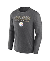 Fanatics Men's Heather Charcoal Pittsburgh Steelers Fundamentals Long Sleeve T-Shirt