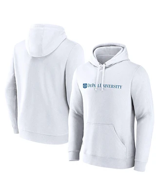 Fanatics Men's White DePaul Blue Demons Primary Logo Pullover Hoodie