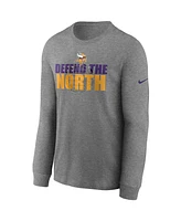 Nike Men's Heathered Gray Minnesota Vikings Hyper Local Long Sleeve T-Shirt
