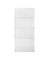 Streamdale Furniture 72" Fluted Pantry Cabinet w/ Drawers & Spice Rack - White