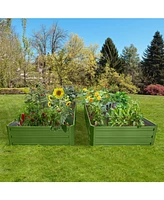 Streamdale Furniture Metal Garden Bed 6x3x1 ft (2 Pack) - Green