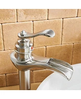 Greenspring Waterfall Single Hole Single-Handle Vessel Bathroom Faucet in Brushed Nickel
