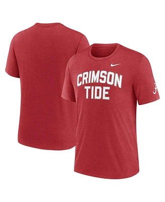 Nike Men's Heather Crimson Alabama Tide Campus Collegiate Block Tri-Blend T-Shirt