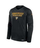 Fanatics Men's Black Pittsburgh Penguins Authentic Pro Rink Tech Long Sleeve T-Shirt