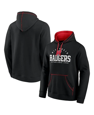 Fanatics Men's Black Wisconsin Badgers Toppler Fleece Pullover Hoodie