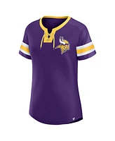 Fanatics Women's Purple Minnesota Vikings Bling Athena Jersey Style Lace-up T-Shirt