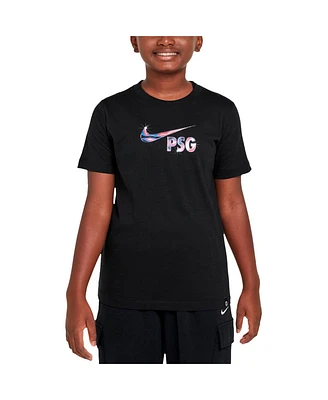 Nike Big Boys and Girls Black Paris Saint-Germain Swoosh T-Shirt