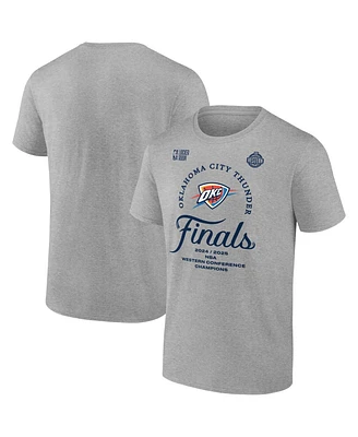 Fanatics Men's Heather Gray Oklahoma City Thunder 2025 Western Conference Champions Locker Room Big Tall Backcourt Violation T-Shirt