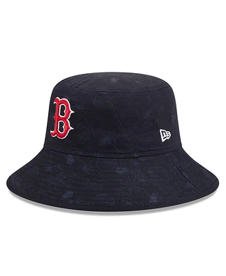 New Era Big Boys and Girls Navy Boston Red Sox 2025 Spring Training All Over Print Bucket Hat