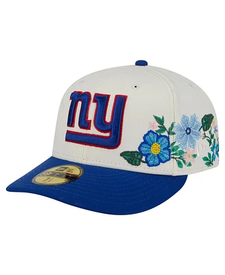 New Era Men's Cream/Royal York Giants Tonal Floral 59FIFTY Fitted Hat