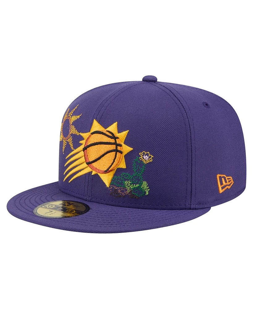 New Era Men's Purple Phoenix Suns State Stitch 59FIFTY Fitted Hat