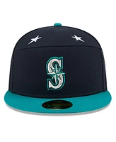 New Era Men's Navy/Aqua Seattle Mariners 2025 Mlb All-Star Game Side Patch 59FIFTY Fitted Hat