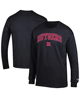 Champion Men's Black Rutgers Scarlet Knights Arch Over Logo Long Sleeve T-Shirt
