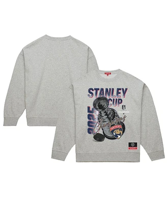 Mitchell & Ness Women's Heather Gray Florida Panthers 2025 Stanley Cup Champions Pullover Sweatshirt