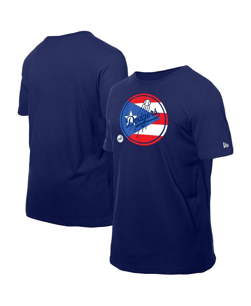 New Era Men's Royal Los Angeles Dodgers Puerto Rican Flag Logo T-Shirt