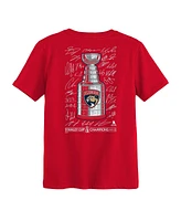Fanatics Preschool Red Florida Panthers 2025 Stanley Cup Champions Signature Roster T-Shirt